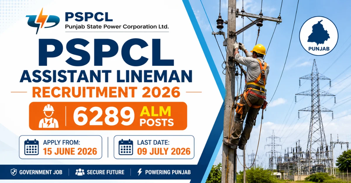 PSPCL Assistant Lineman Recruitment 2026: 6289 ALM Posts Apply Online